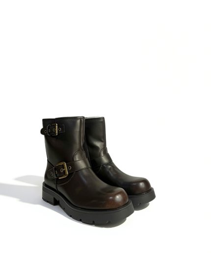 Stivaletto in pelle marrone