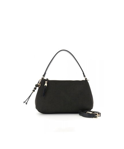 Borsa sacca in microfibra effetto suede con rifiniture effetto pelle