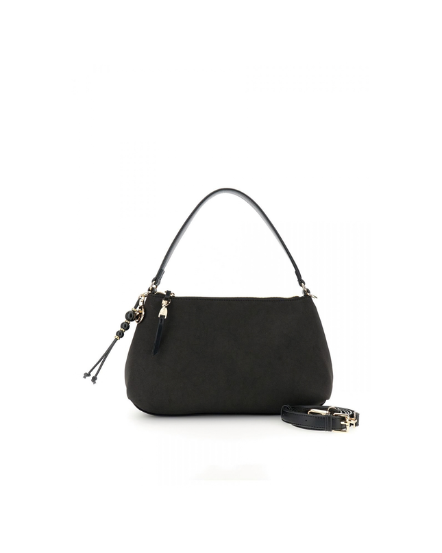 Borsa sacca in microfibra effetto suede con rifiniture effetto pelle