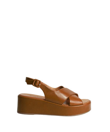 Sandale à talon en cuir