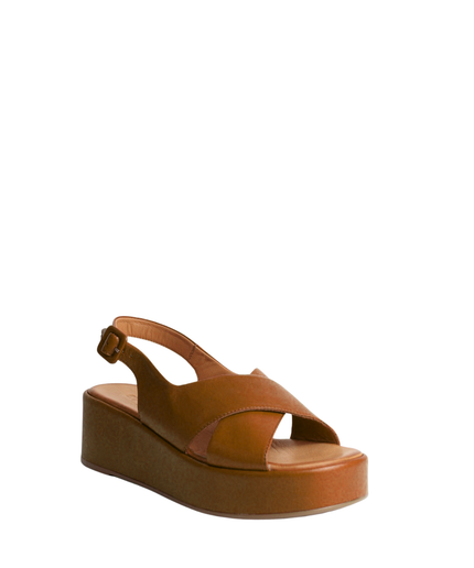 Sandale à talon en cuir