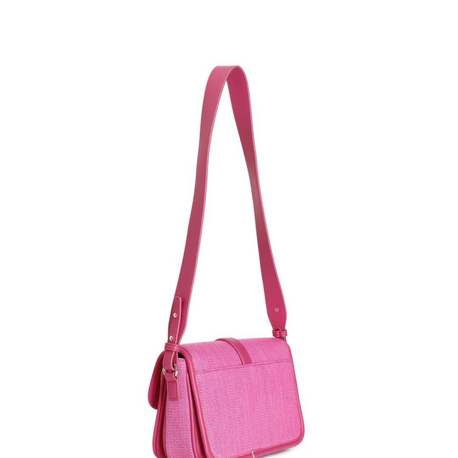 borsa a tracolla con pattina in paglia