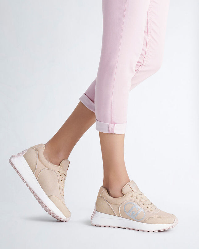 Sneakers in denim beige