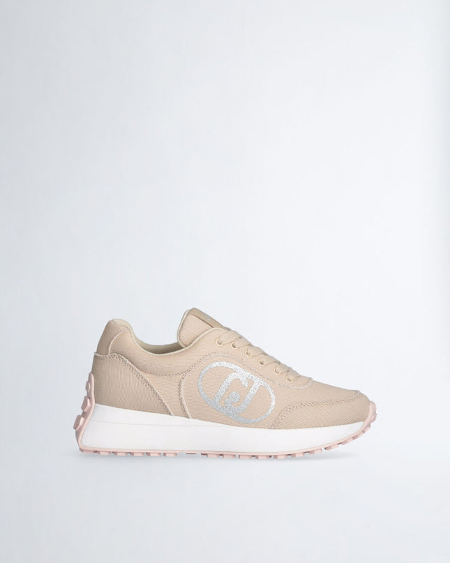 Sneakers in denim beige