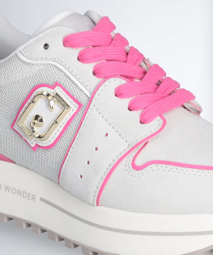 Plateausneaker aus Wildleder und Mesh