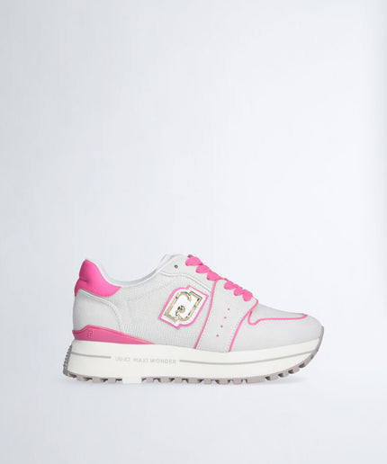 Plateausneaker aus Wildleder und Mesh