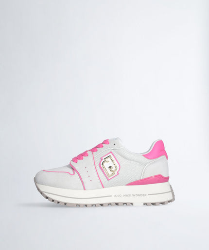 Plateausneaker aus Wildleder und Mesh