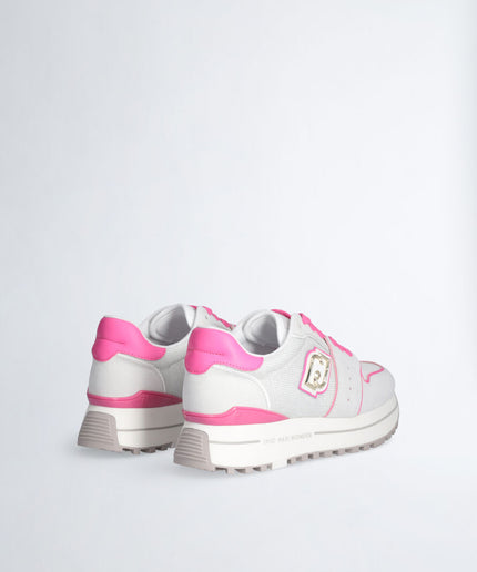 Plateausneaker aus Wildleder und Mesh