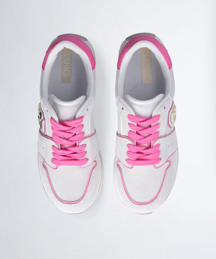 Plateausneaker aus Wildleder und Mesh