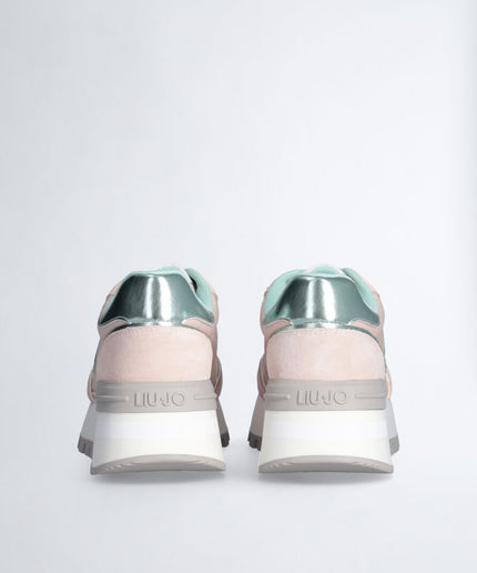 Plateausneaker aus Wildleder und Nylon
