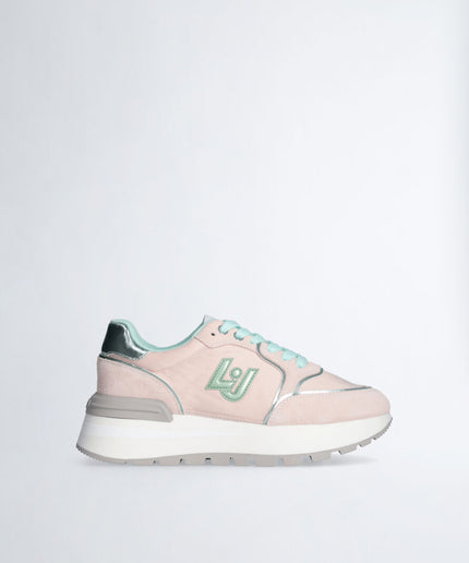 Plateausneaker aus Wildleder und Nylon