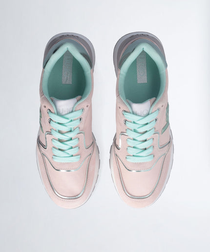 Plateausneaker aus Wildleder und Nylon