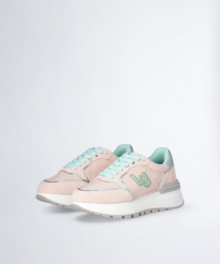 Plateausneaker aus Wildleder und Nylon