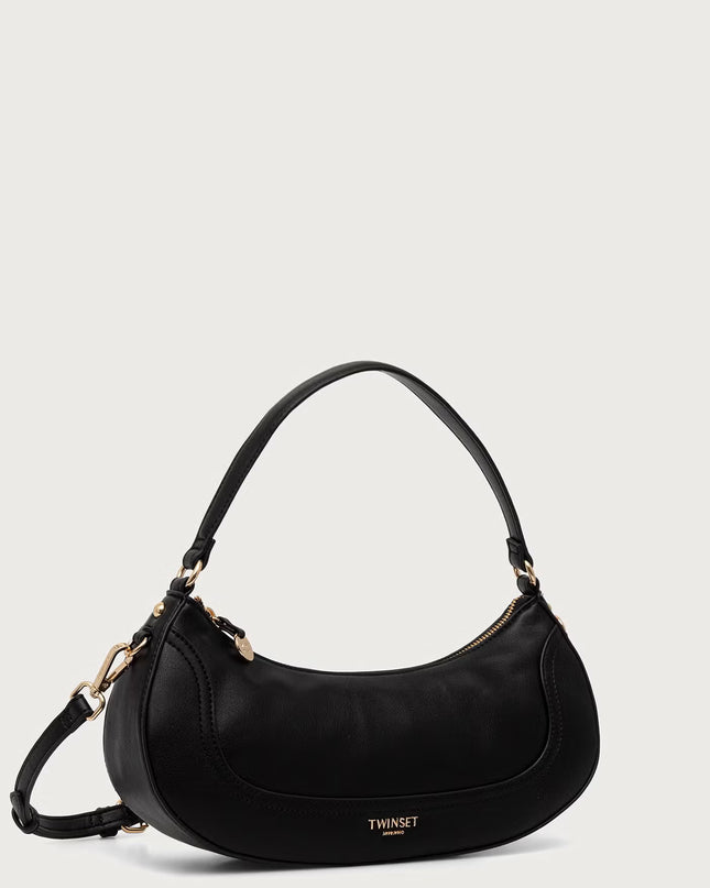 Borsa hobo a mezzaluna nera