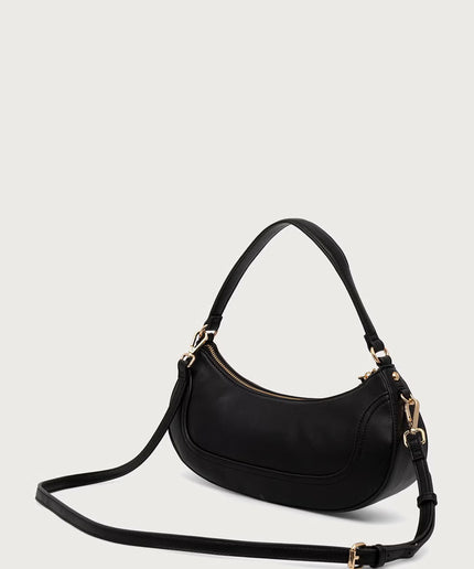 Borsa hobo a mezzaluna nera