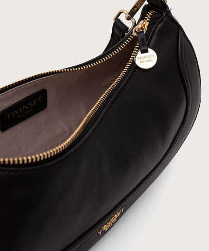 Borsa hobo a mezzaluna nera