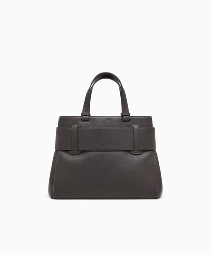 Borsa shopping effetto martellato con cintura e fibbia
