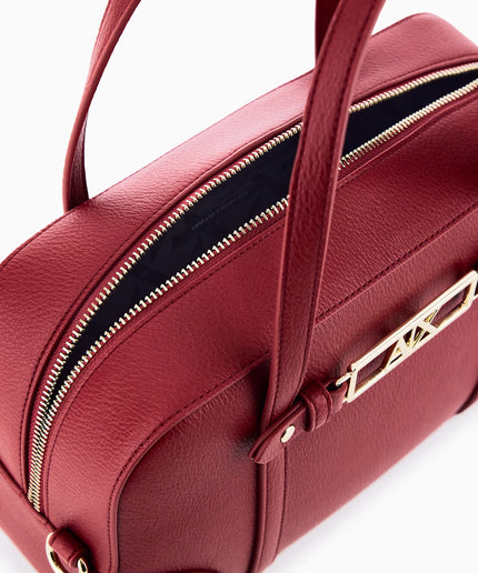 Borsa Bauletto con doppi manici e logo in metallo