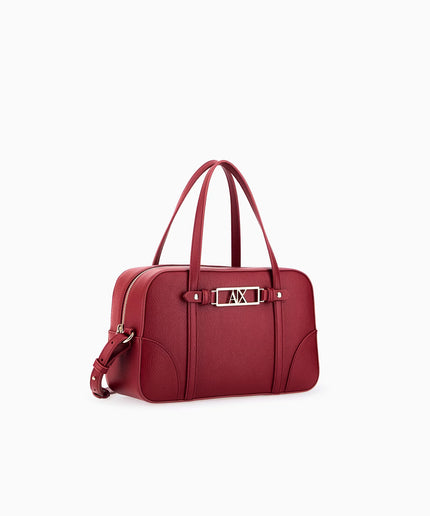 Borsa Bauletto con doppi manici e logo in metallo