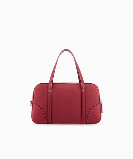 Borsa Bauletto con doppi manici e logo in metallo
