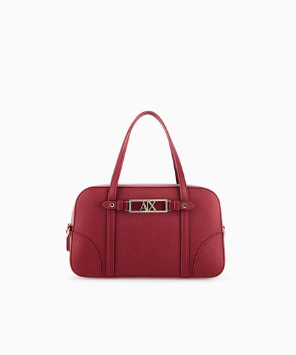 Borsa Bauletto con doppi manici e logo in metallo