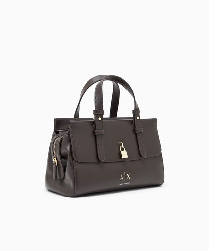 Borsa shopping con doppi manici e logo