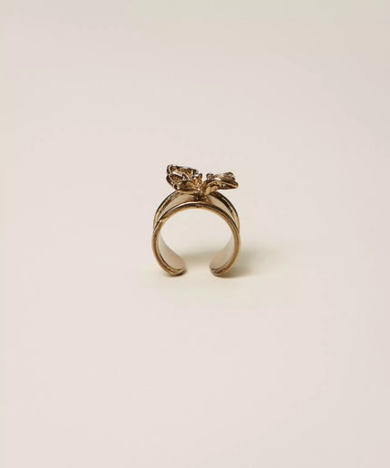 Anello con fiore e strass - Piedi Folli