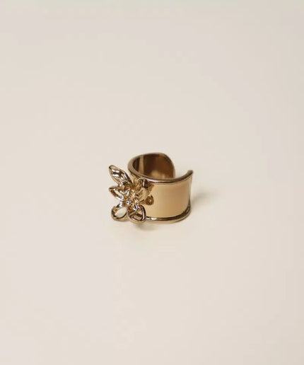 Anello con fiore e strass - Piedi Folli