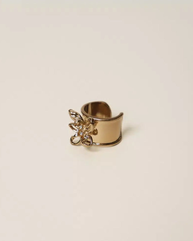 Anello con fiore e strass - Piedi Folli