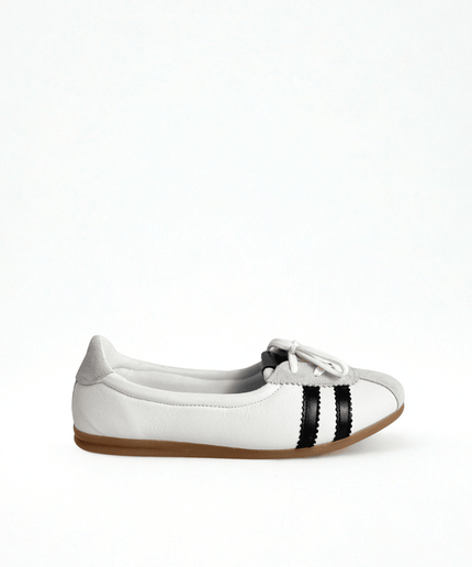 Ballerina a scarpa bianco/nero - Piedi Folli