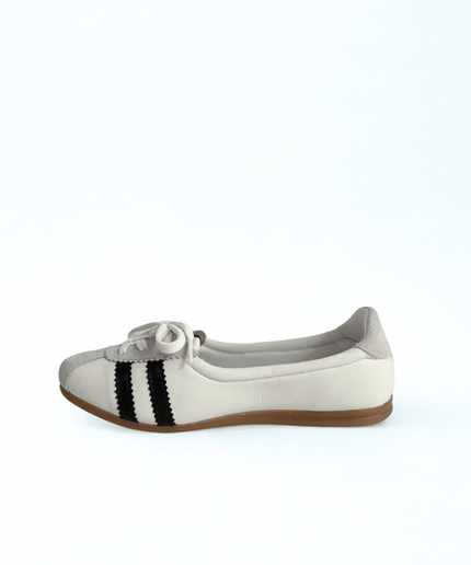 Ballerina a scarpa bianco/nero - Piedi Folli