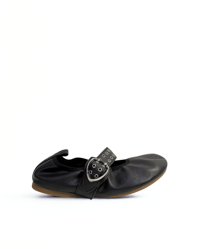 Ballerina in pelle nero - Piedi Folli