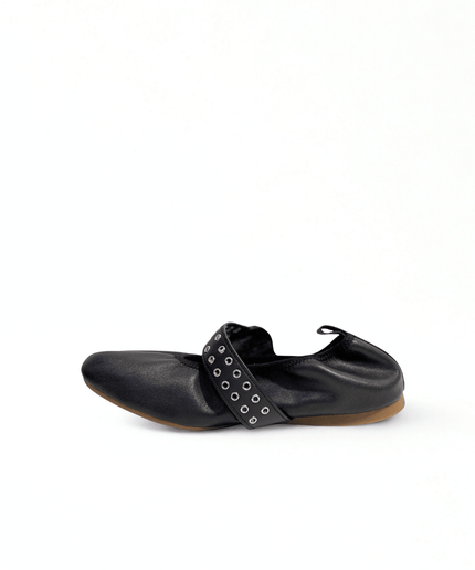 Ballerina in pelle nero - Piedi Folli