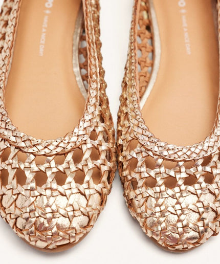 BALLERINA PELLE INTRECCIATA - Piedi Folli
