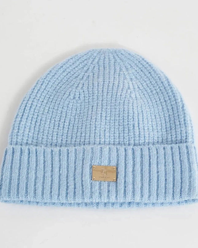 Berretto beanie azzurro in maglia - Piedi Folli