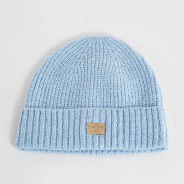 Berretto beanie azzurro in maglia - Piedi Folli