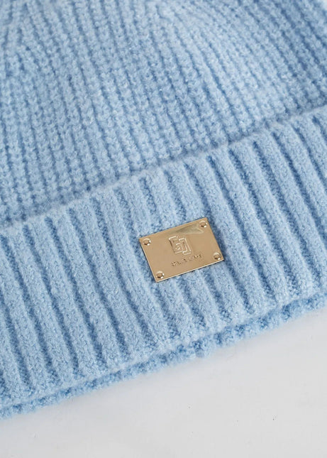 Berretto beanie azzurro in maglia - Piedi Folli