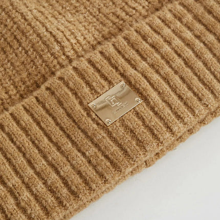 Berretto beanie beige in maglia - Piedi Folli