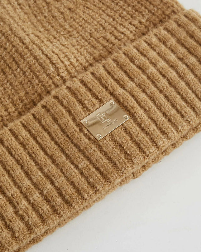 Berretto beanie beige in maglia - Piedi Folli