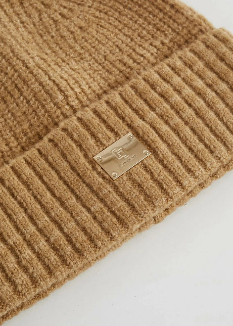 Berretto beanie beige in maglia - Piedi Folli