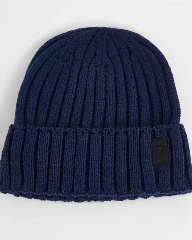 Berretto beanie blu a coste - Piedi Folli