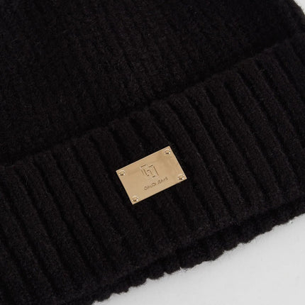 Berretto beanie nero in maglia - Piedi Folli