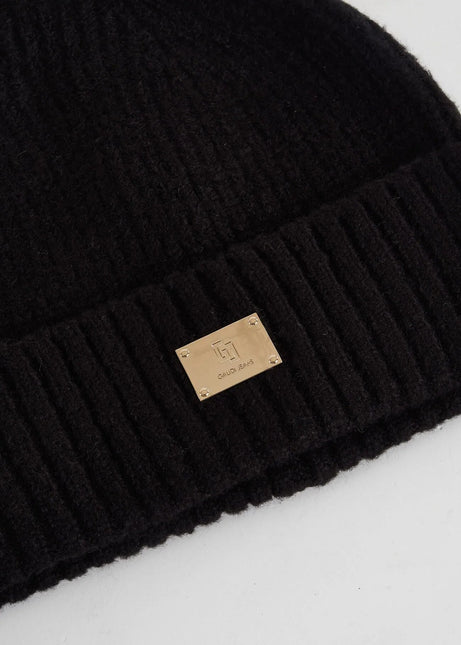 Berretto beanie nero in maglia - Piedi Folli