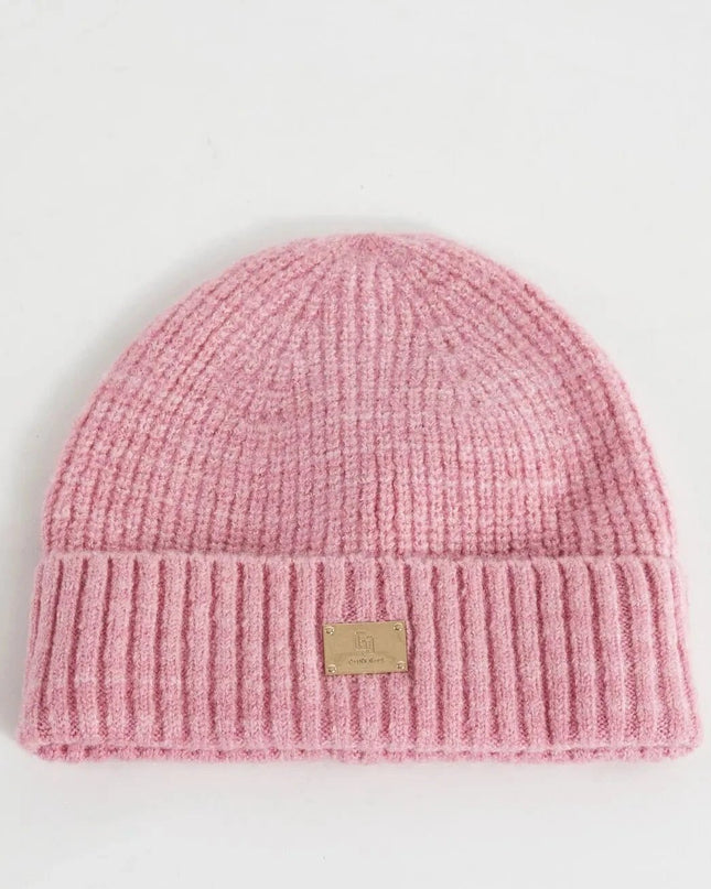 Berretto beanie rosa in maglia - Piedi Folli