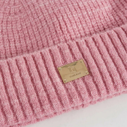 Berretto beanie rosa in maglia - Piedi Folli