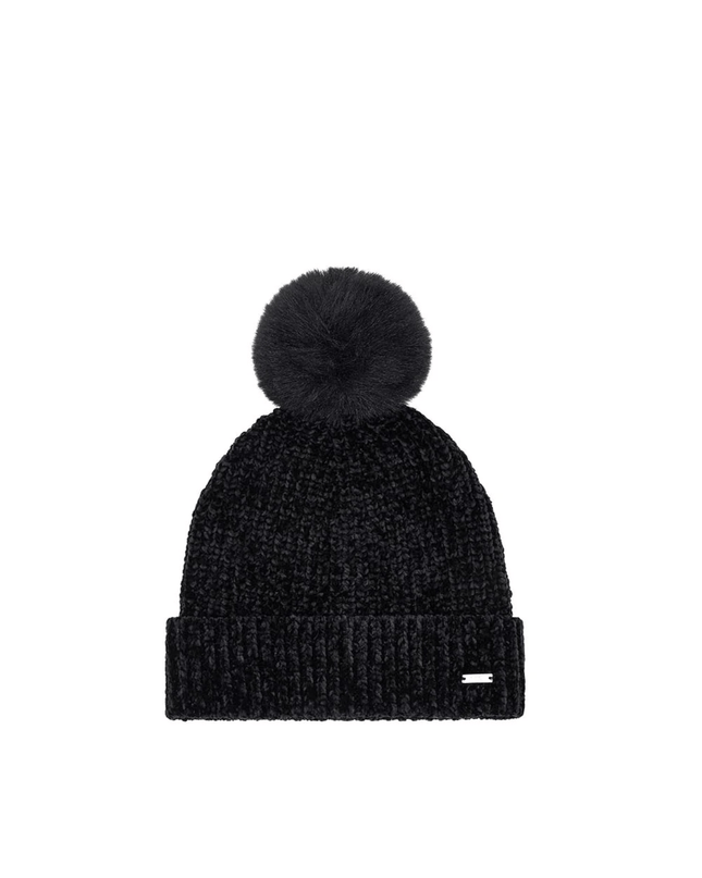 Berretto con pom pom nero - Piedi Folli