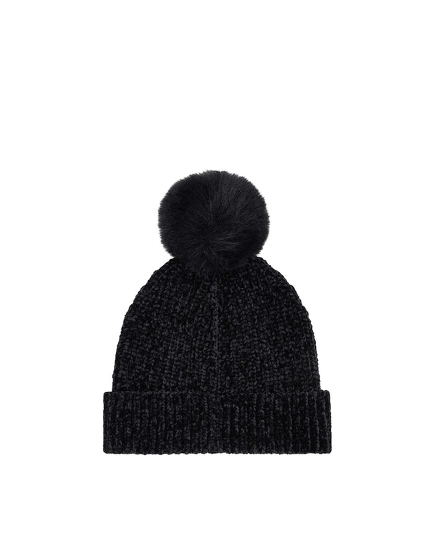 Berretto con pom pom nero - Piedi Folli
