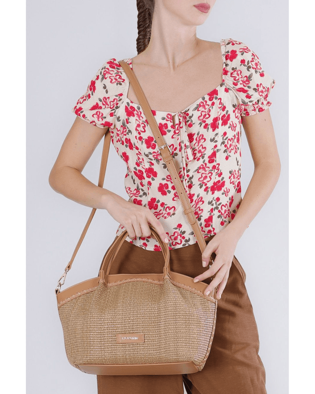 Borsa a mano effetto rafia - Piedi Folli