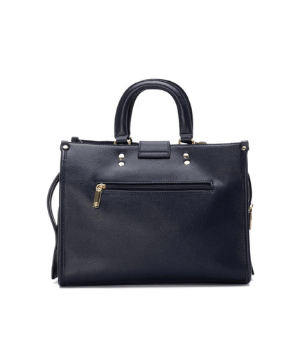 Borsa a mano in pelle navy - Piedi Folli