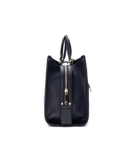 Borsa a mano in pelle navy - Piedi Folli
